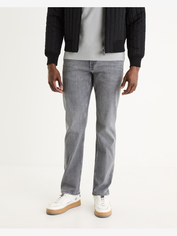 Celio Сиви мъжки дънки Celio C15 с права кройка