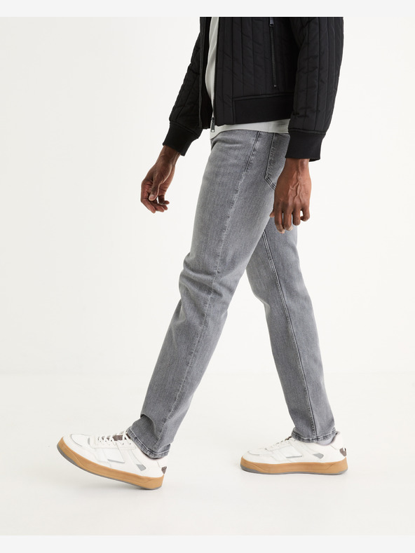 Celio Сиви мъжки дънки Celio C15 с права кройка