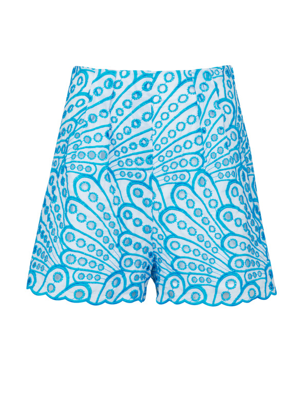 Orsay Сини дамски къси панталони с шарка ORSAY