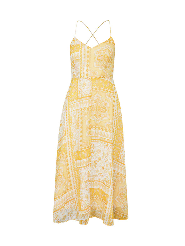 Orsay Жълта дамска миди рокля ORSAY