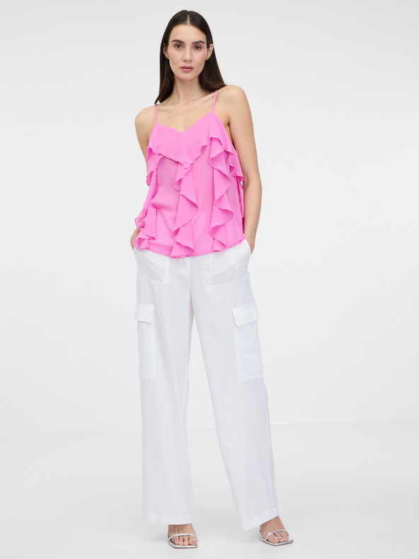 Orsay Бял дамски широк панталон ORSAY