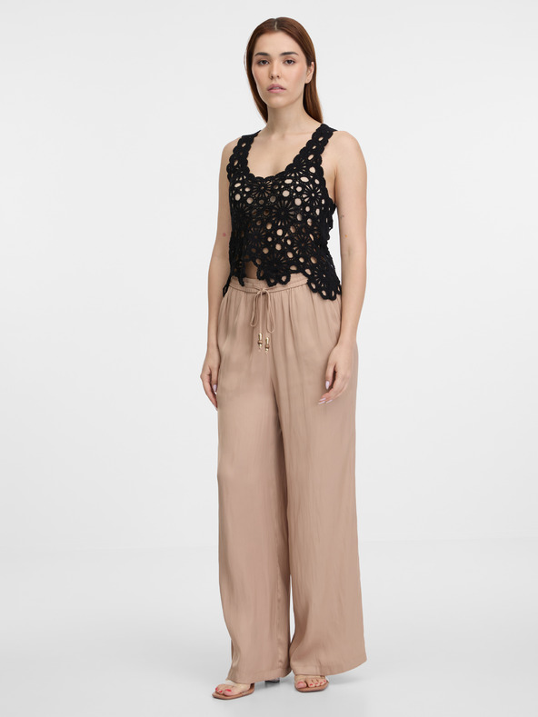 Orsay Черен дамски топ, плетен на една кука ORSAY