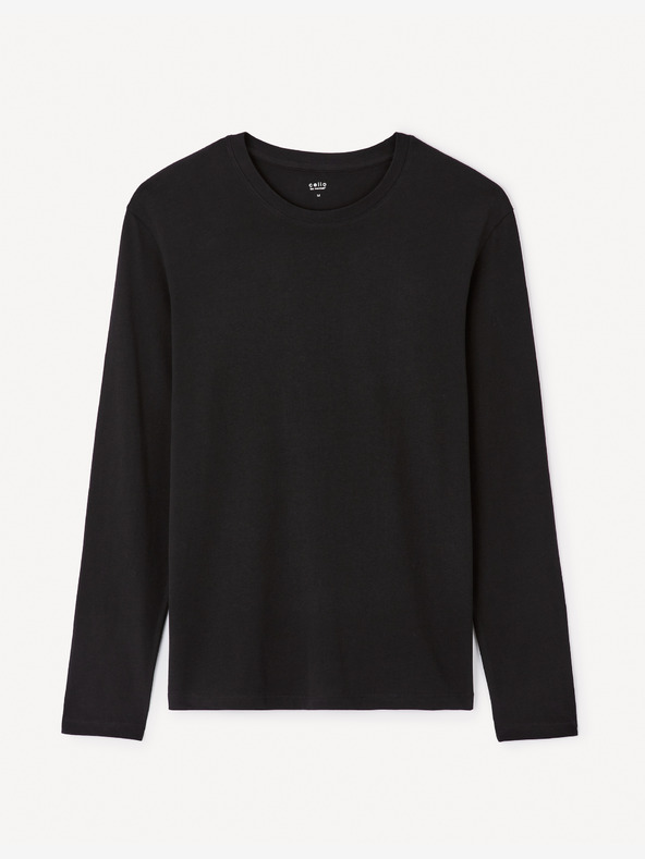 Celio Черна мъжка риза с дълъг ръкав Celio Geuniml