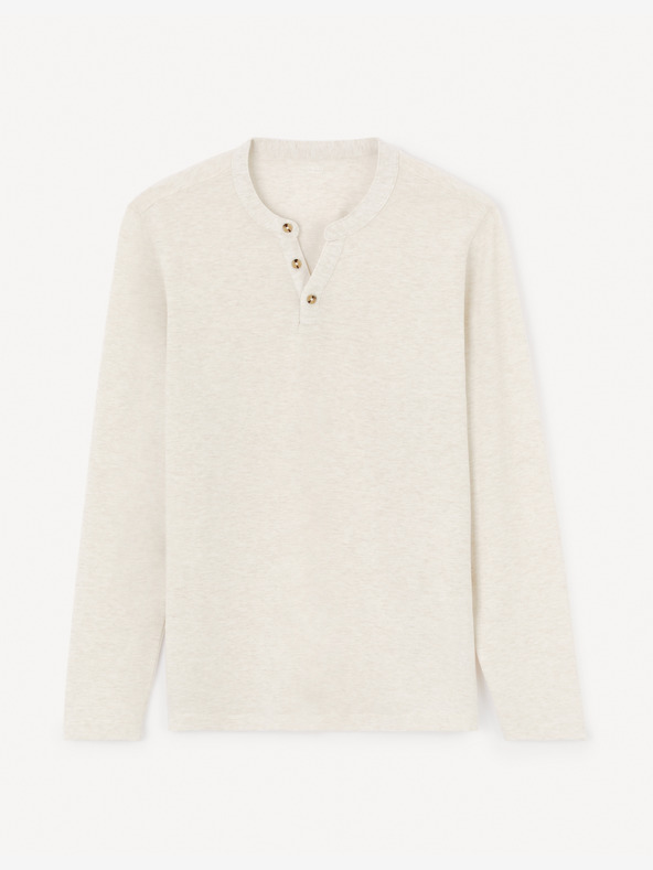 Celio Кремава мъжка тениска с дълъг ръкав Celio Fegetiml