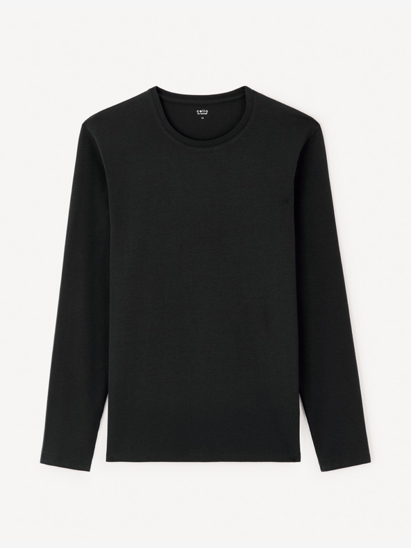 Celio Мъжка черна риза с дълъг ръкав Celio Gehair