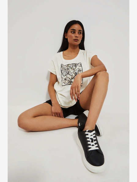 Moodo Бяла тениска с щампа Moodo