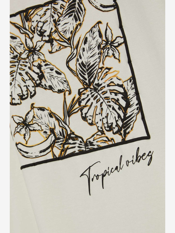 Moodo Бяла тениска с щампа Moodo