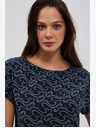 Moodo Тъмно синя шарена тениска Moodo