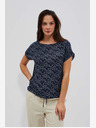 Moodo Тъмно синя шарена тениска Moodo