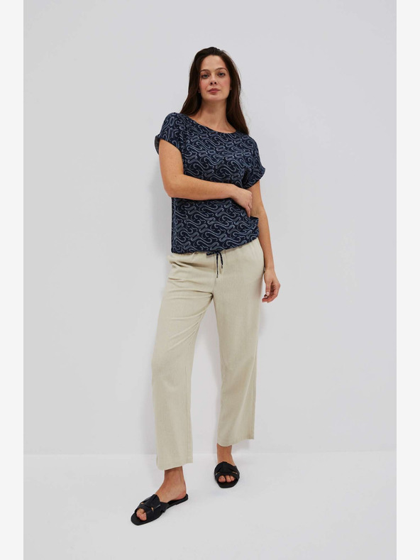 Moodo Тъмно синя шарена тениска Moodo