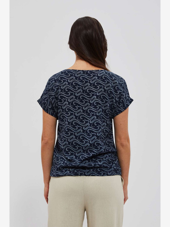 Moodo Тъмно синя шарена тениска Moodo