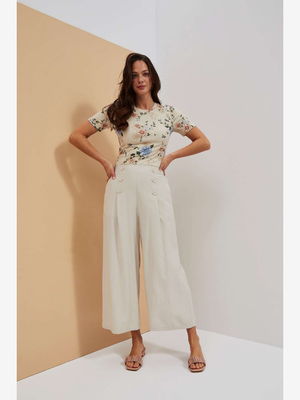 Moodo Бежова блуза с щампа Moodo