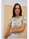 Moodo Бежова блуза с щампа Moodo