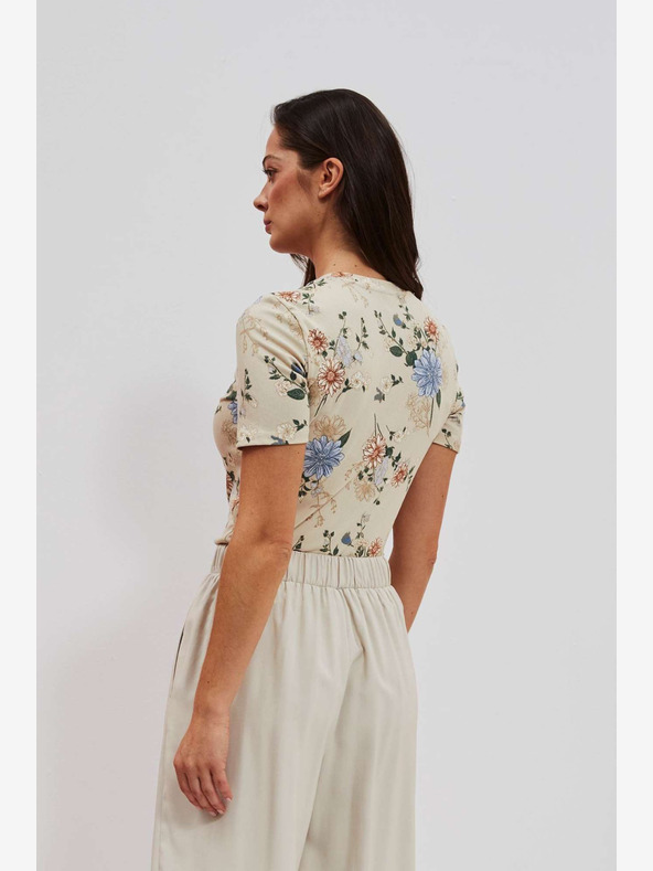 Moodo Бежова блуза с щампа Moodo