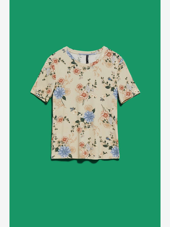 Moodo Бежова блуза с щампа Moodo