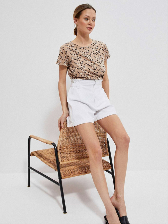 Moodo Бежова дамска риза с шарка Moodo