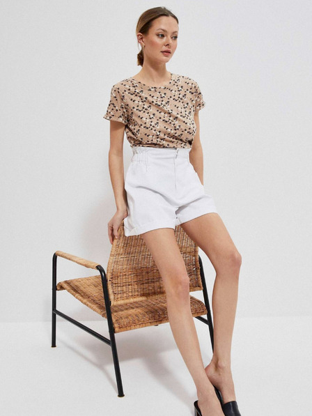 Moodo Бежова дамска риза с шарка Moodo