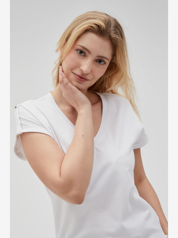 Moodo Бяла дамска тениска Moodo