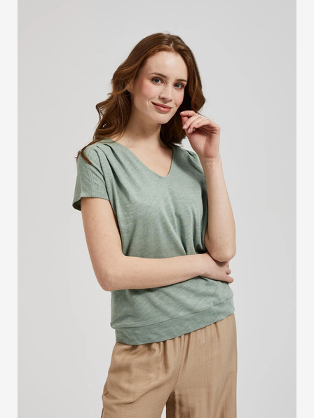 Moodo Зелена тениска с къс ръкав Moodo