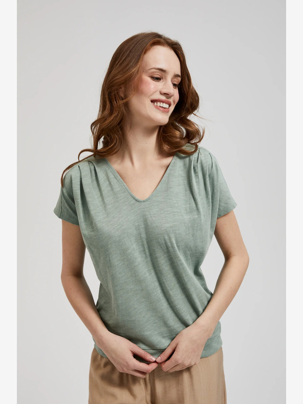 Moodo Зелена тениска с къс ръкав Moodo