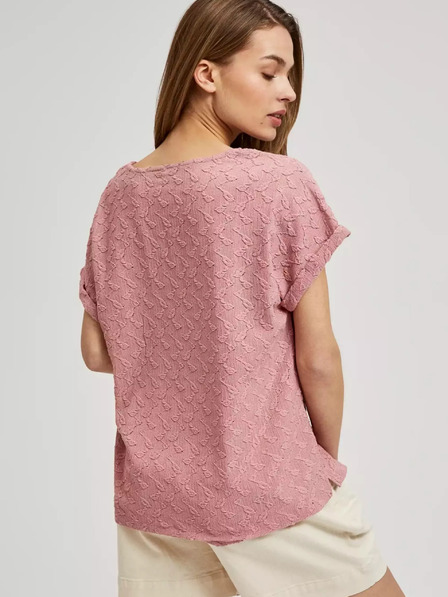 Moodo Розова шарена тениска с къс ръкав Moodo