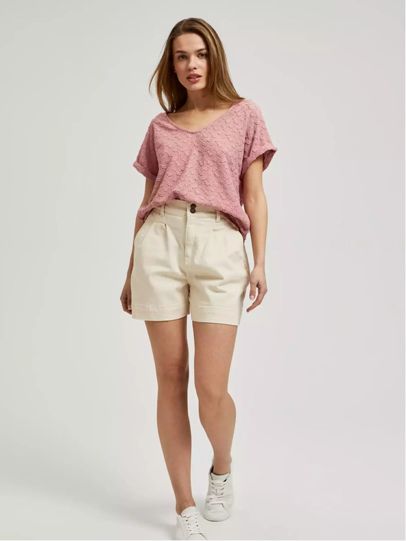 Moodo Розова шарена тениска с къс ръкав Moodo