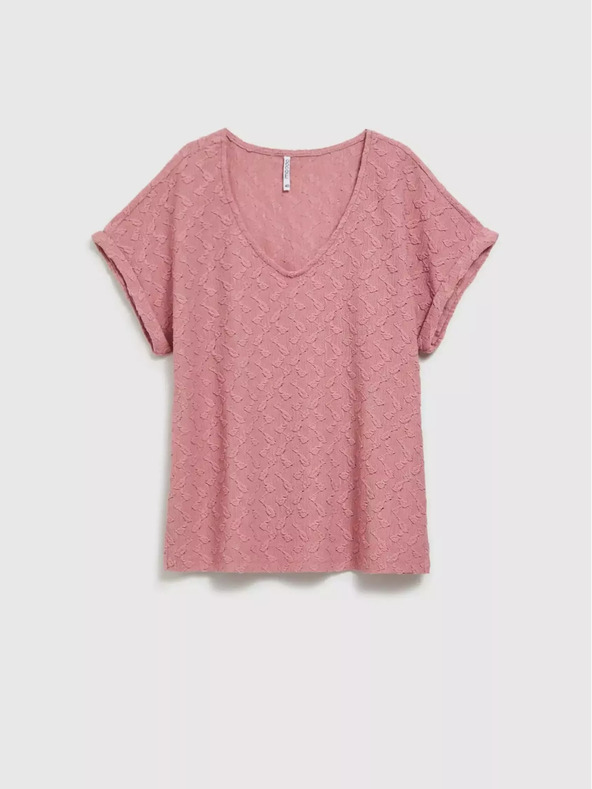 Moodo Розова шарена тениска с къс ръкав Moodo