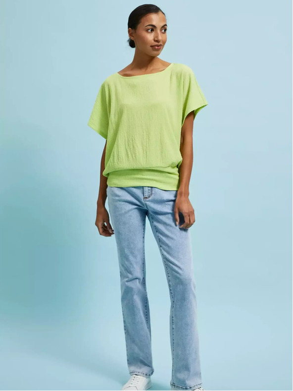 Moodo Зелена тениска с кръгло деколте Moodo