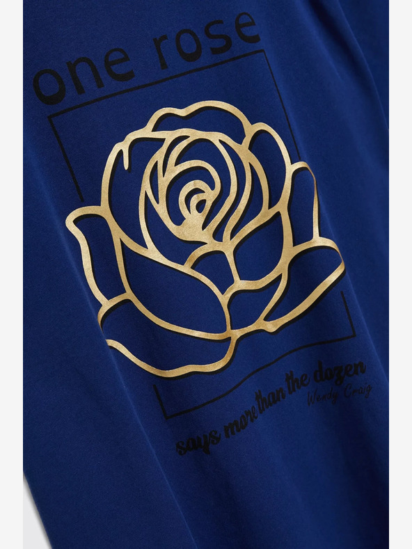 Moodo Тъмносиня тениска с щампа Moodo