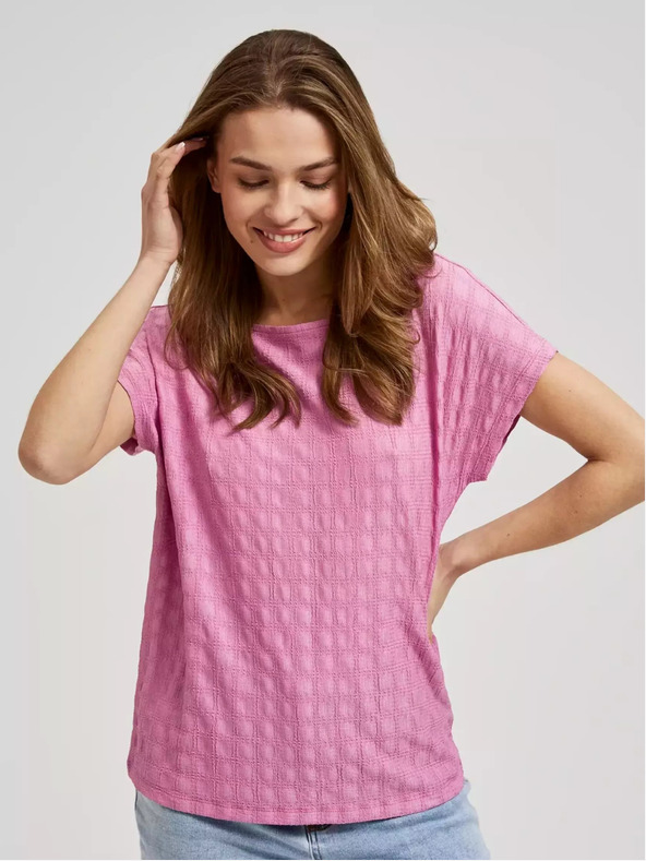 Moodo Розова риза с къс ръкав Moodo