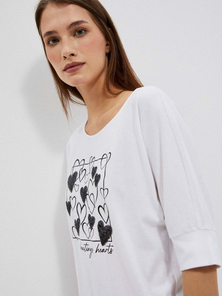 Moodo Бяла дамска тениска Moodo