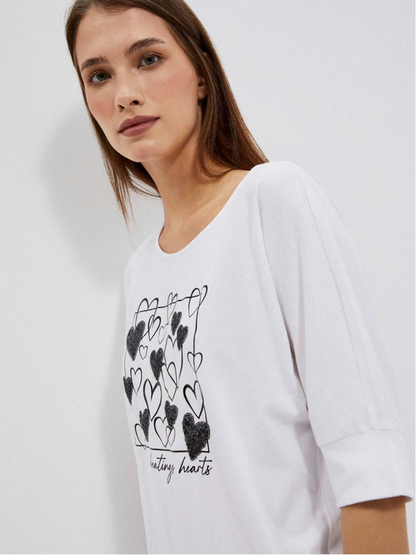 Moodo Бяла дамска тениска Moodo