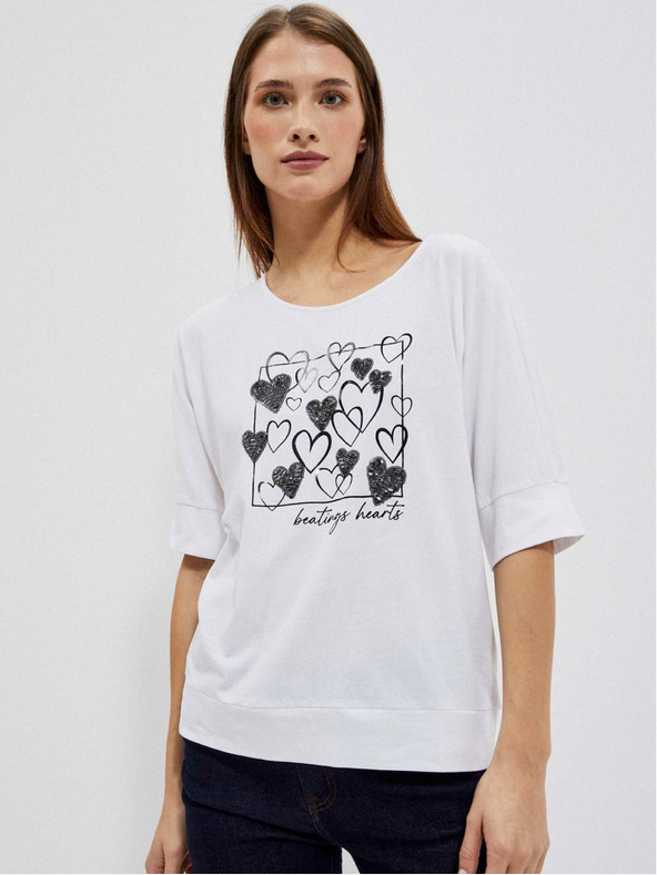 Moodo Бяла дамска тениска Moodo