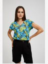 Moodo Тюркоазена тениска с шарка Moodo