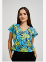 Moodo Тюркоазена тениска с шарка Moodo