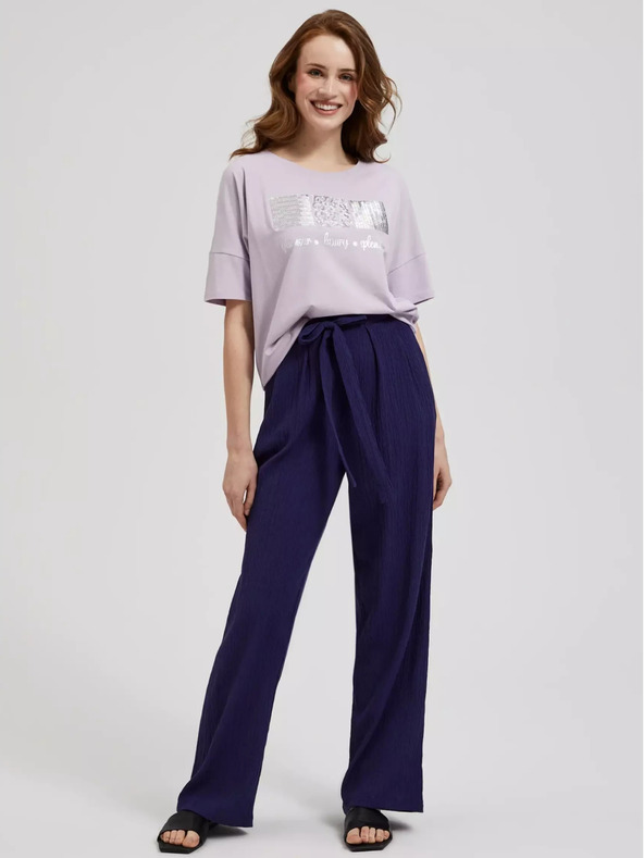 Moodo Светлолилава тениска с пайети Moodo