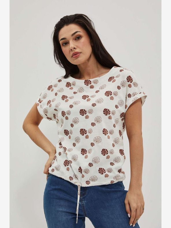 Moodo Бяла шарена тениска Moodo