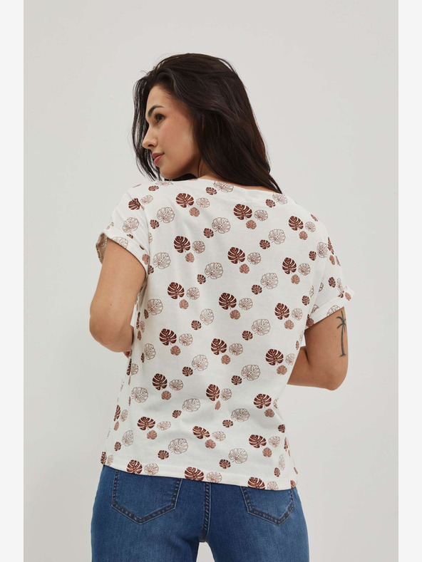 Moodo Бяла шарена тениска Moodo