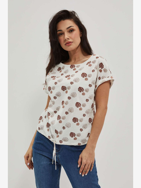 Moodo Бяла шарена тениска Moodo