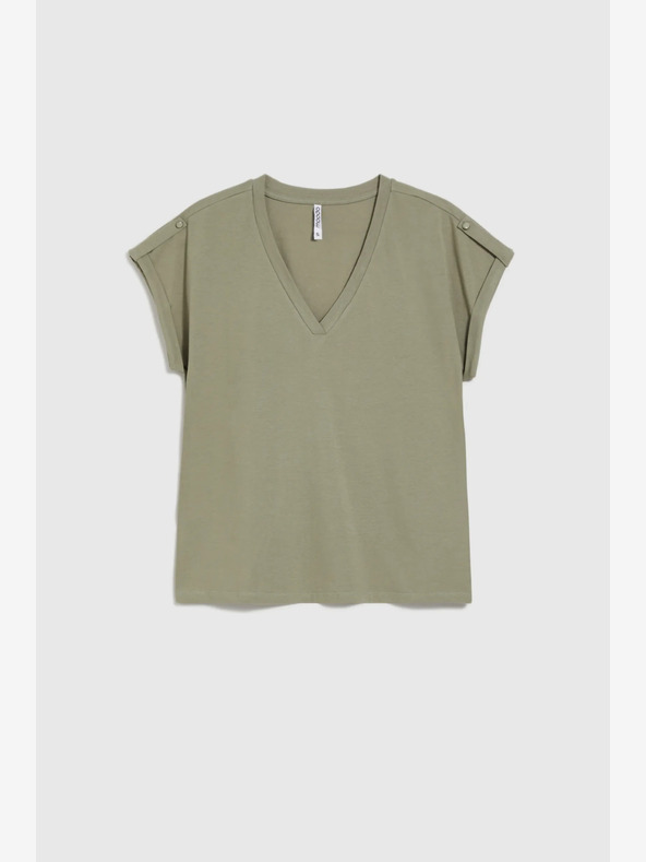 Moodo Зелена дамска риза тип "чино" Moodo