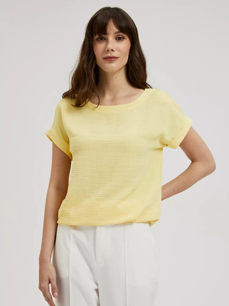 Moodo Жълта тениска с къс ръкав Moodo