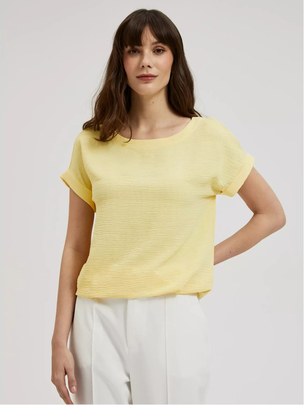 Moodo Жълта тениска с къс ръкав Moodo