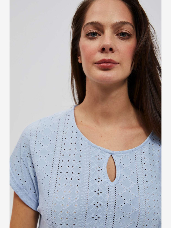 Moodo Светлосиня ажурна риза Moodo
