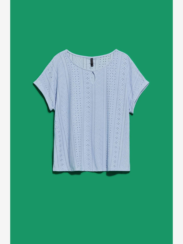 Moodo Светлосиня ажурна риза Moodo