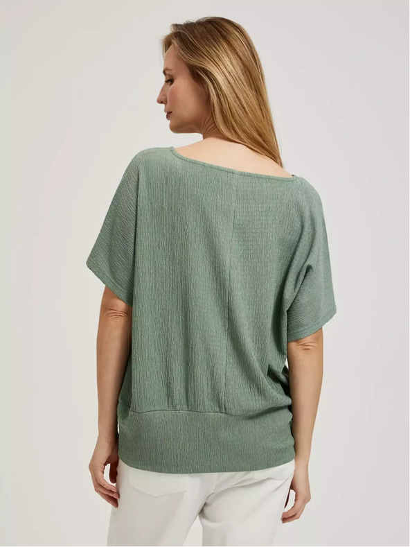 Moodo Зелена тениска с кръгло деколте Moodo