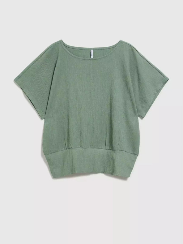 Moodo Зелена тениска с кръгло деколте Moodo