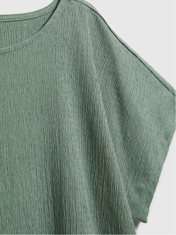 Moodo Зелена тениска с кръгло деколте Moodo