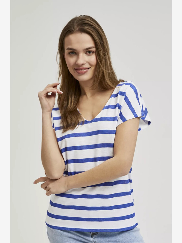 Moodo Синя раирана риза Moodo