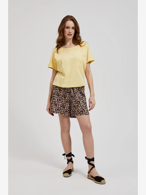 Moodo Жълта риза с джоб и навити ръкави Moodo