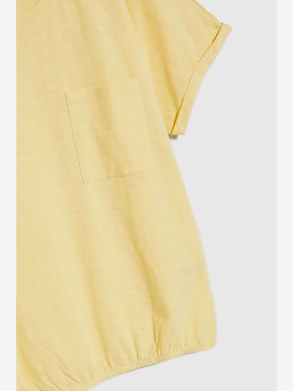 Moodo Жълта риза с джоб и навити ръкави Moodo